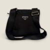 Prada nylon mini schoudertas zwart Prada nylon mini schoudertas zwart