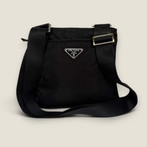 Prada nylon mini schoudertas zwart
