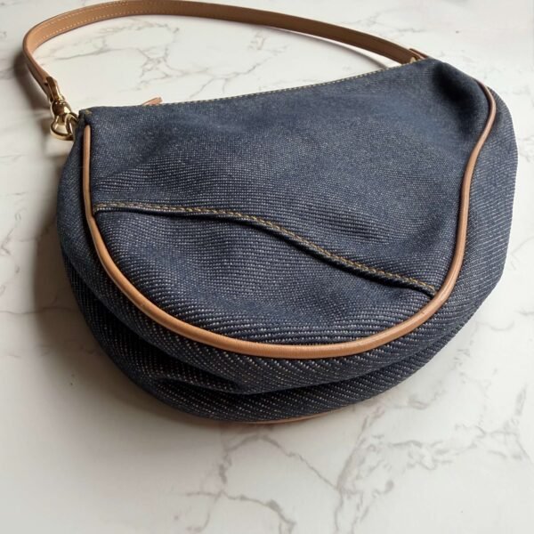 Tweedehands Christian Dior denim saddle pochette Tweedehands Christian Dior denim saddle pochette