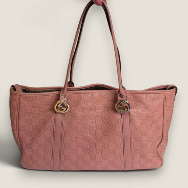 Tweedehands Gucci Guccissima Twins tote bag roze leer