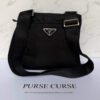 Tweedehands Prada schoudertas zwart nylon unisex Tweedehands Prada schoudertas zwart nylon unisex