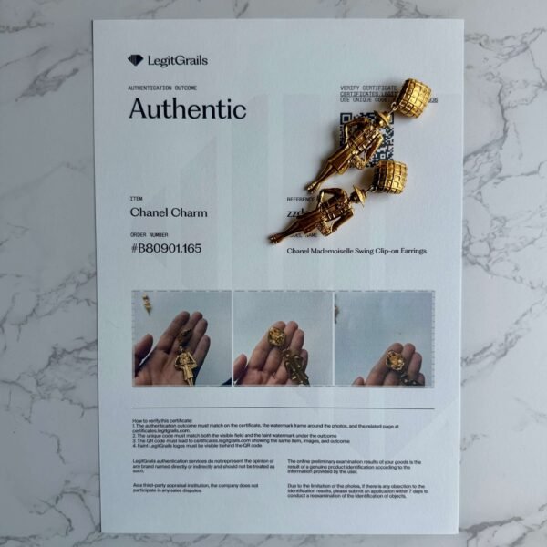 Authenticiteitscertificaat LegitGrails vintage Chanel oorbellen Authenticiteitscertificaat LegitGrails vintage Chanel oorbellen