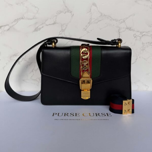 Gucci pre-owned small Sylvie leather shoulder bag tweedehands