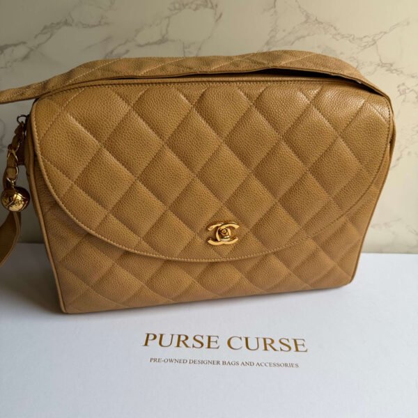 Chanel CC quilted camera bag caviar leer Chanel CC quilted camera bag caviar leer