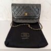 Chanel Double Flap Half Moon zwart vintage