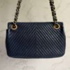 Chanel chevron wrinkled calfskin surpiqué flap bag