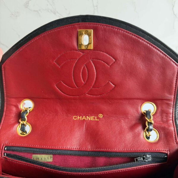 Chanel double chain flap bag zwart jaren 80 Chanel tas