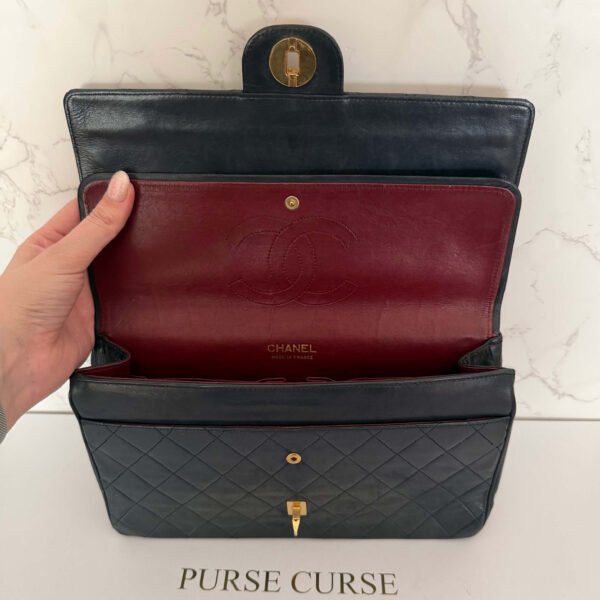 Chanel double flap medium binnenflap detail