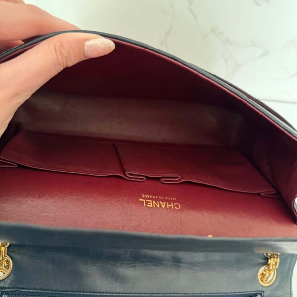 Chanel double flap medium binnenkant vintage