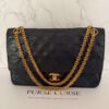 Chanel double flap medium vintage hoekslijtage detail