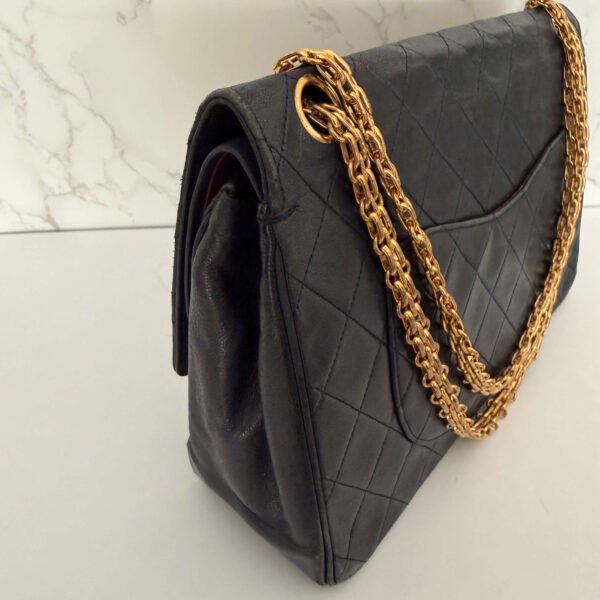 Chanel double flap medium vintage schoudertas chain detail