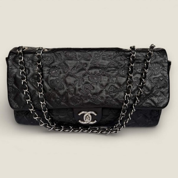 Chanel jumbo embossed calfskin lucky symbols