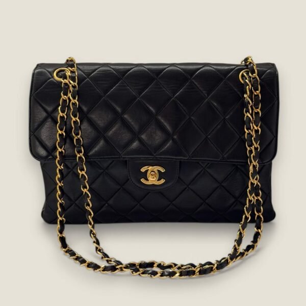 Chanel Jumbo double sided flap bag zwart lamsleer Chanel Jumbo double sided flap bag zwart lamsleer
