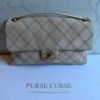 Chanel jumbo quilted calfskin triple stitched beige