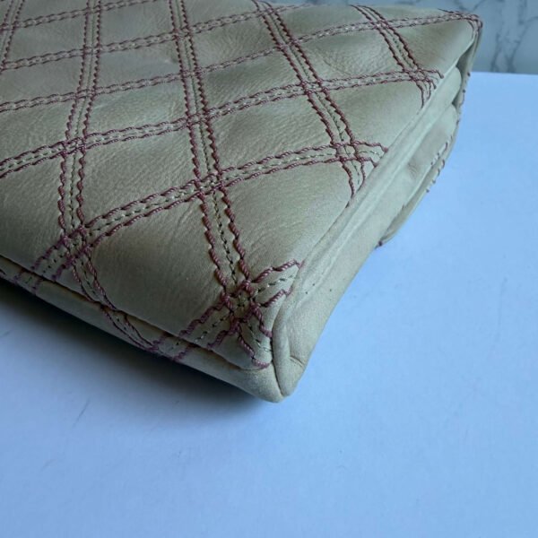 Chanel jumbo quilted leather bag beige