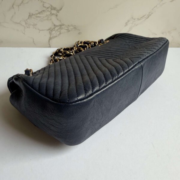 Chanel navy Chanel chevron leather bag
