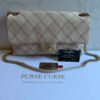 Chanel quilted flap bag beige gold hardware