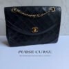 Chanel vintage tas zwart lamsleer double chain goud