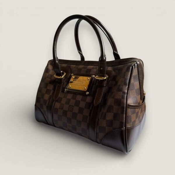Louis Vuitton Damier Ebene Berkeley zijkant tweedehands designer tas
