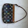 Louis Vuitton multicolor pochette accessoires zwart front view vintage