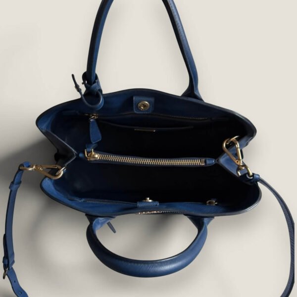 Prada saffiano cuir satchel inside view