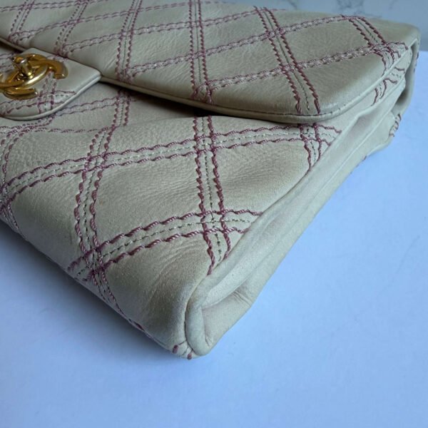 authentic Chanel jumbo flap bag beige