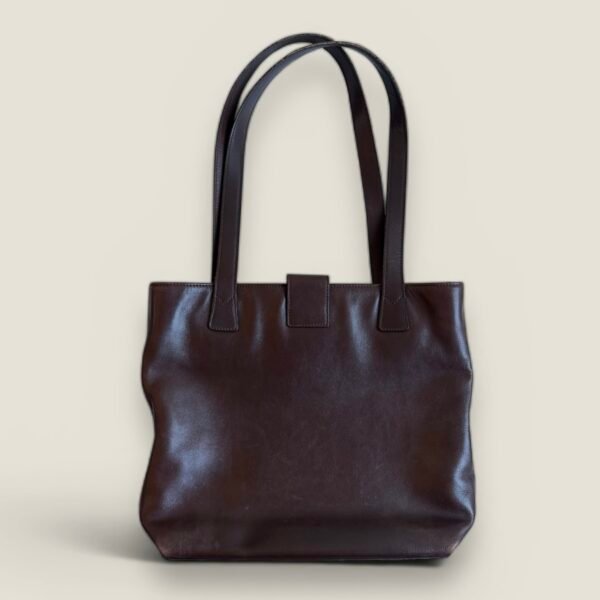 vintagae Chanel bruine lambskin tote achterkant