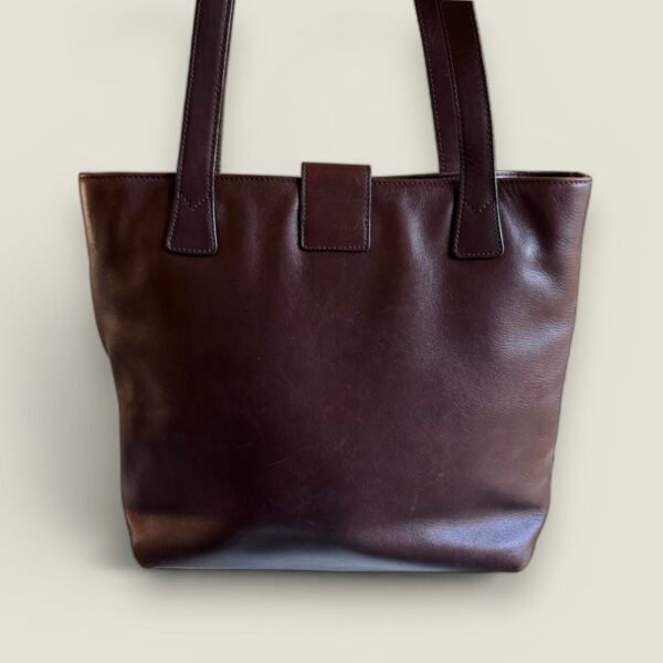 vintage Chanel bruine lambskin tote overzicht volledige tas