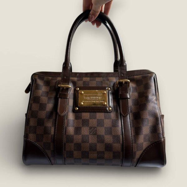 vintage Louis Vuitton Damier Ebene Berkeley plakkaatlogo voorkant
